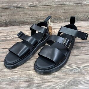 Dr. Martens Mens Size 11 Gryphon Gladiator Sandals Black Leather Buckle New